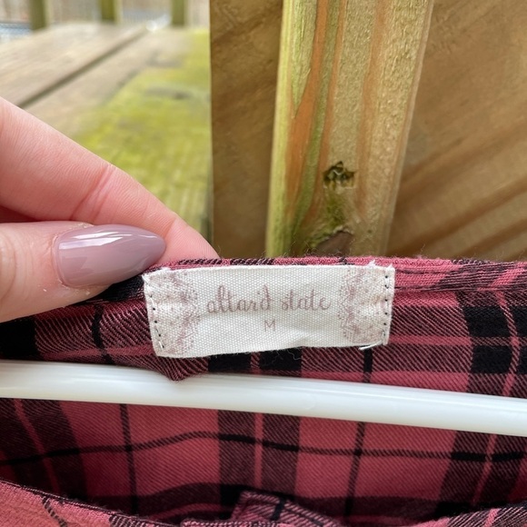 Altar’d State colorblock buffalo plaid boho blouse - Picture 2 of 5